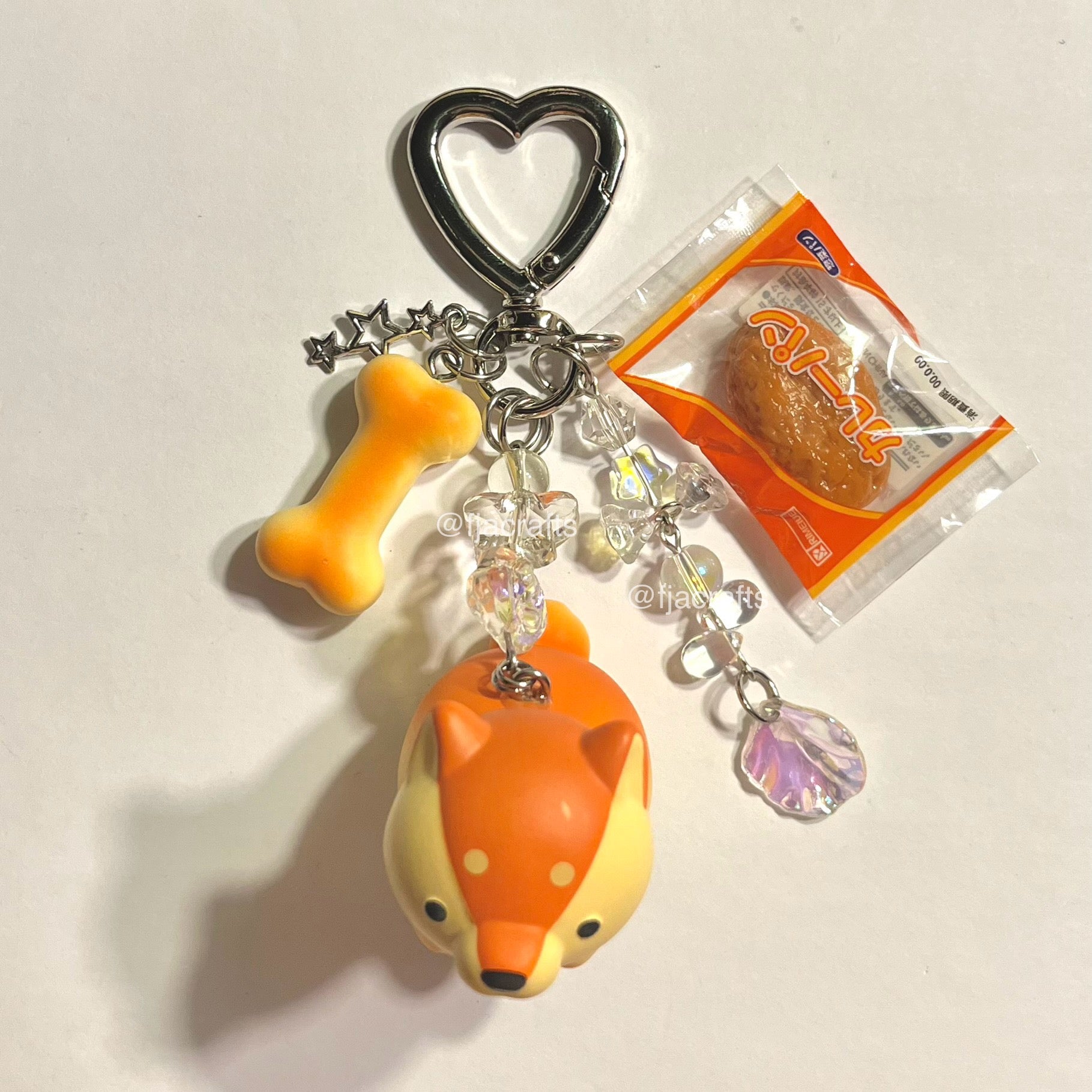 Sonny Bakery Charms Kawaii Beaded Keychain Bag Clip | animal dog sheep bread squishy brown yellow white FJA Crafts