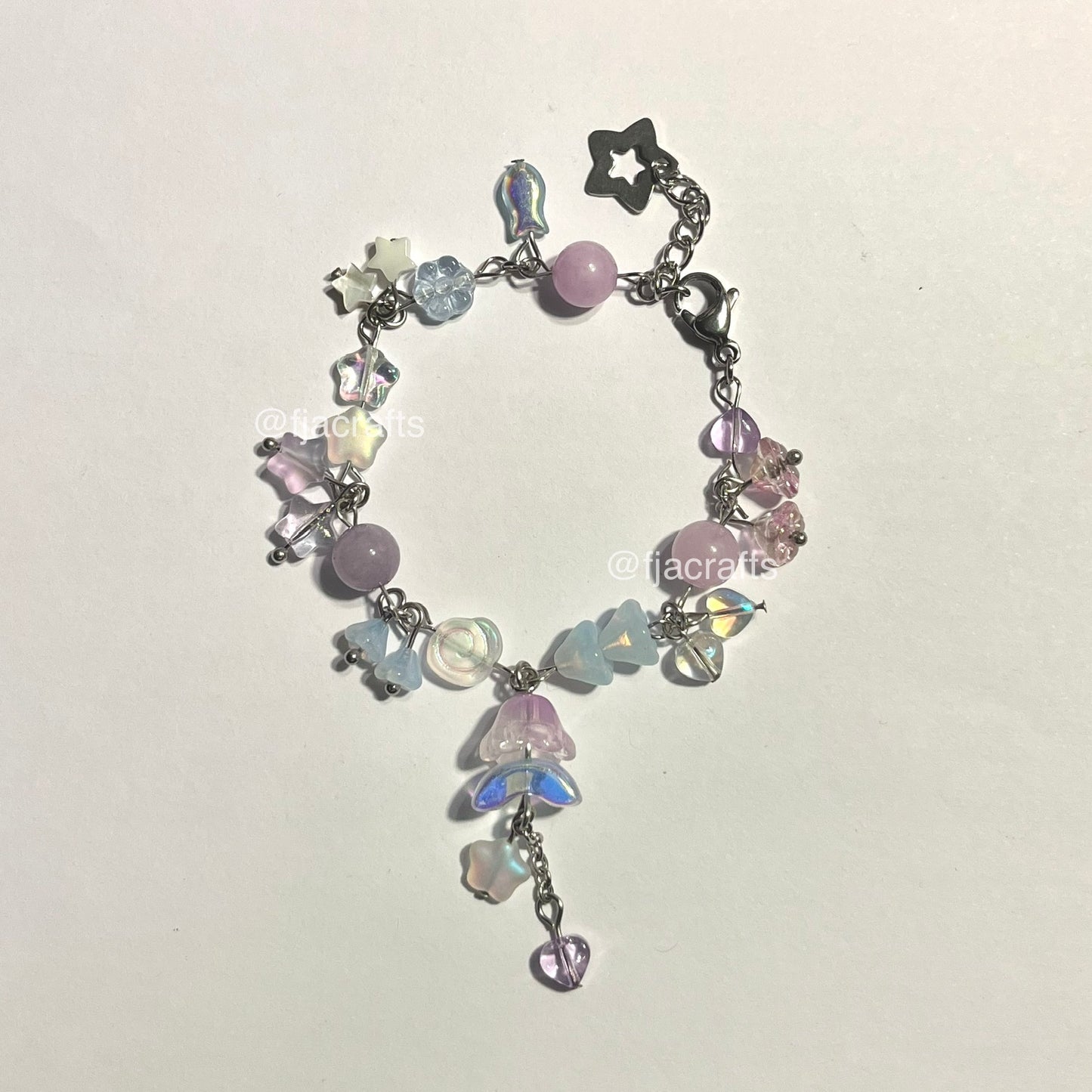 (Copy) Ice Princess Jiggly Charm Bracelet | star heart crown | white clear | SBLG Jewels FJA Crafts