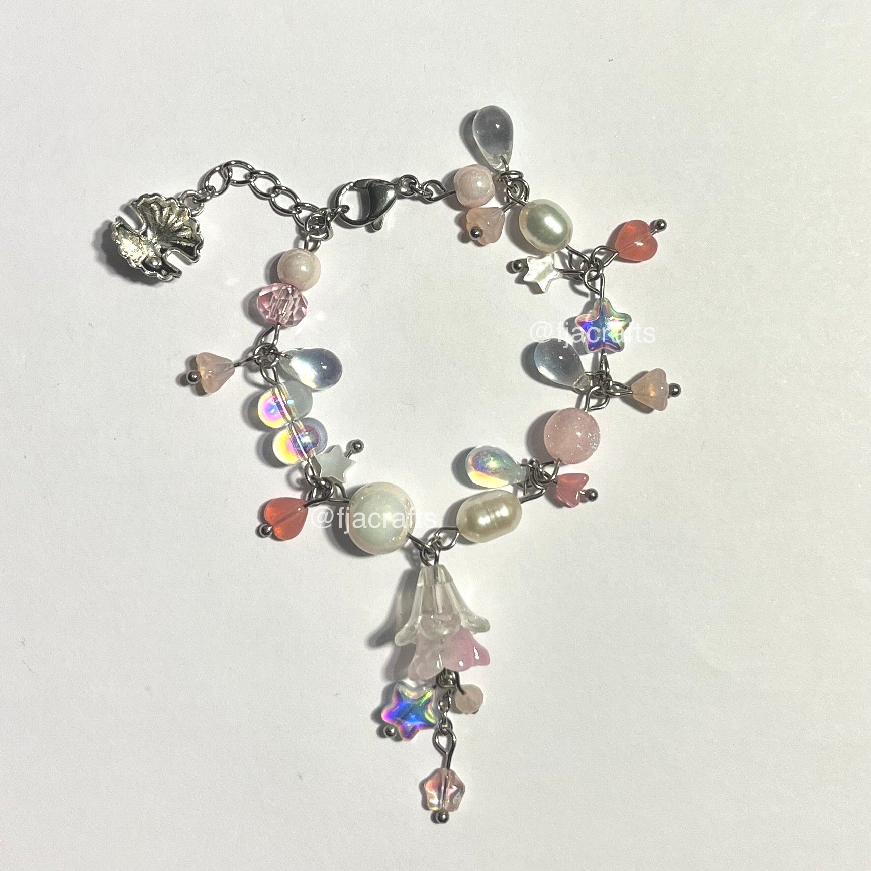 (Copy) Ice Princess Jiggly Charm Bracelet | star heart crown | white clear | SBLG Jewels FJA Crafts