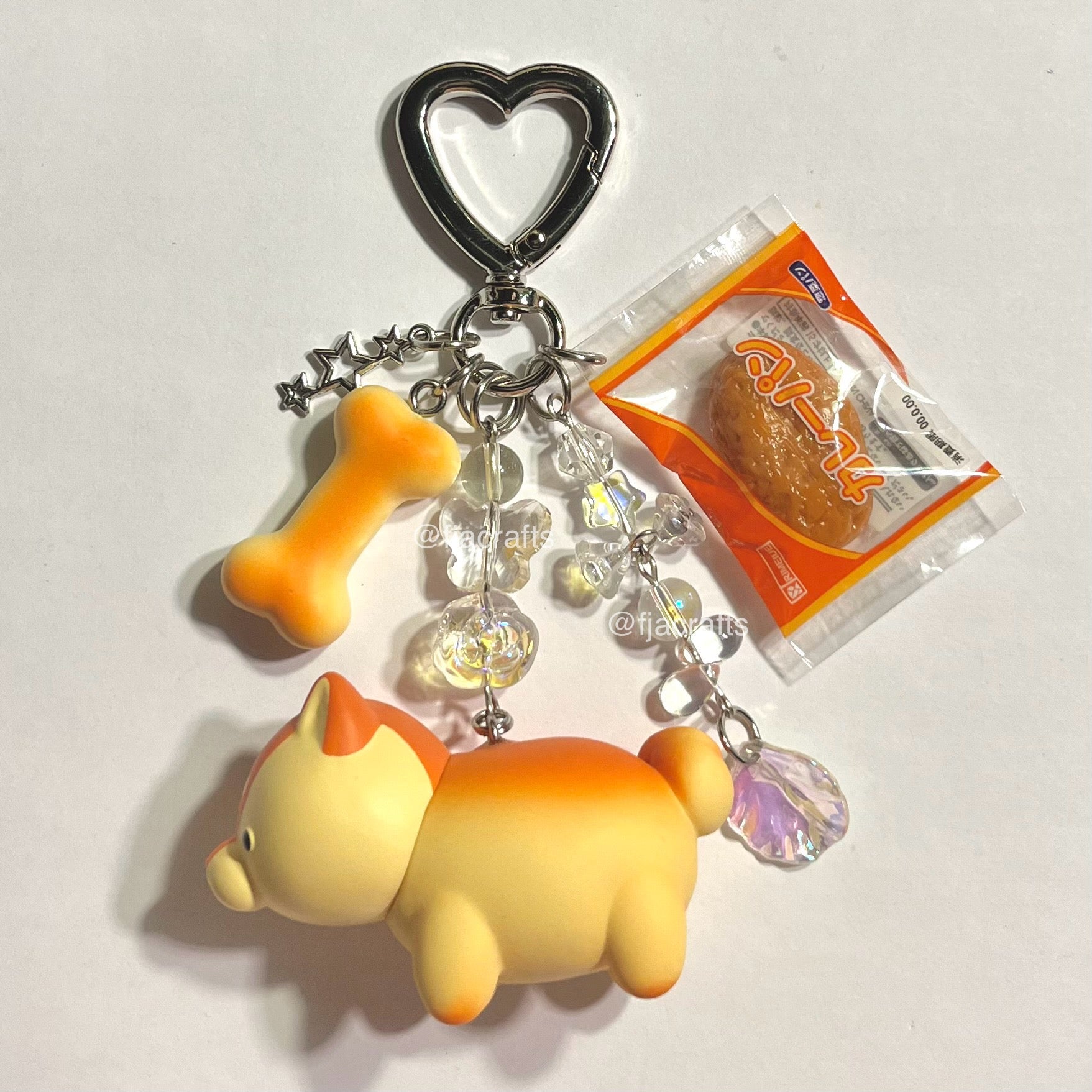 Sonny Bakery Charms Kawaii Beaded Keychain Bag Clip | animal dog sheep bread squishy brown yellow white FJA Crafts