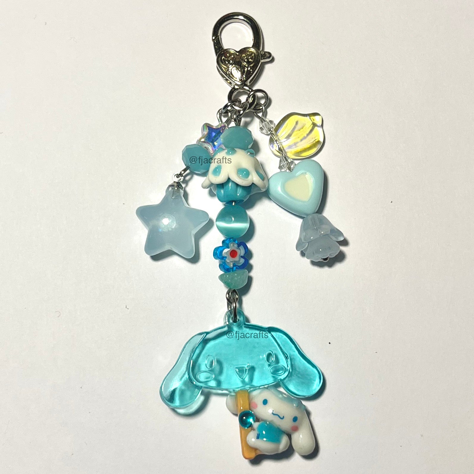 Cinna Lollipop Cute Kawaii Beaded Keychain Bag Clip | pink, purple, blue | Sweets Collection FJA Crafts