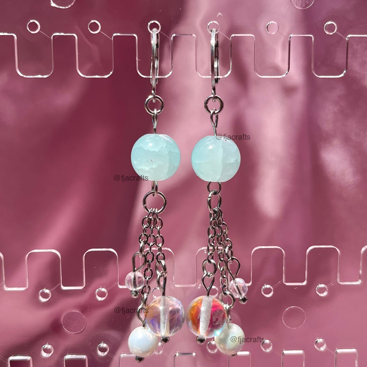 Bubbles & Pearls Dangle Earrings | Atlantica Collection FJA Crafts