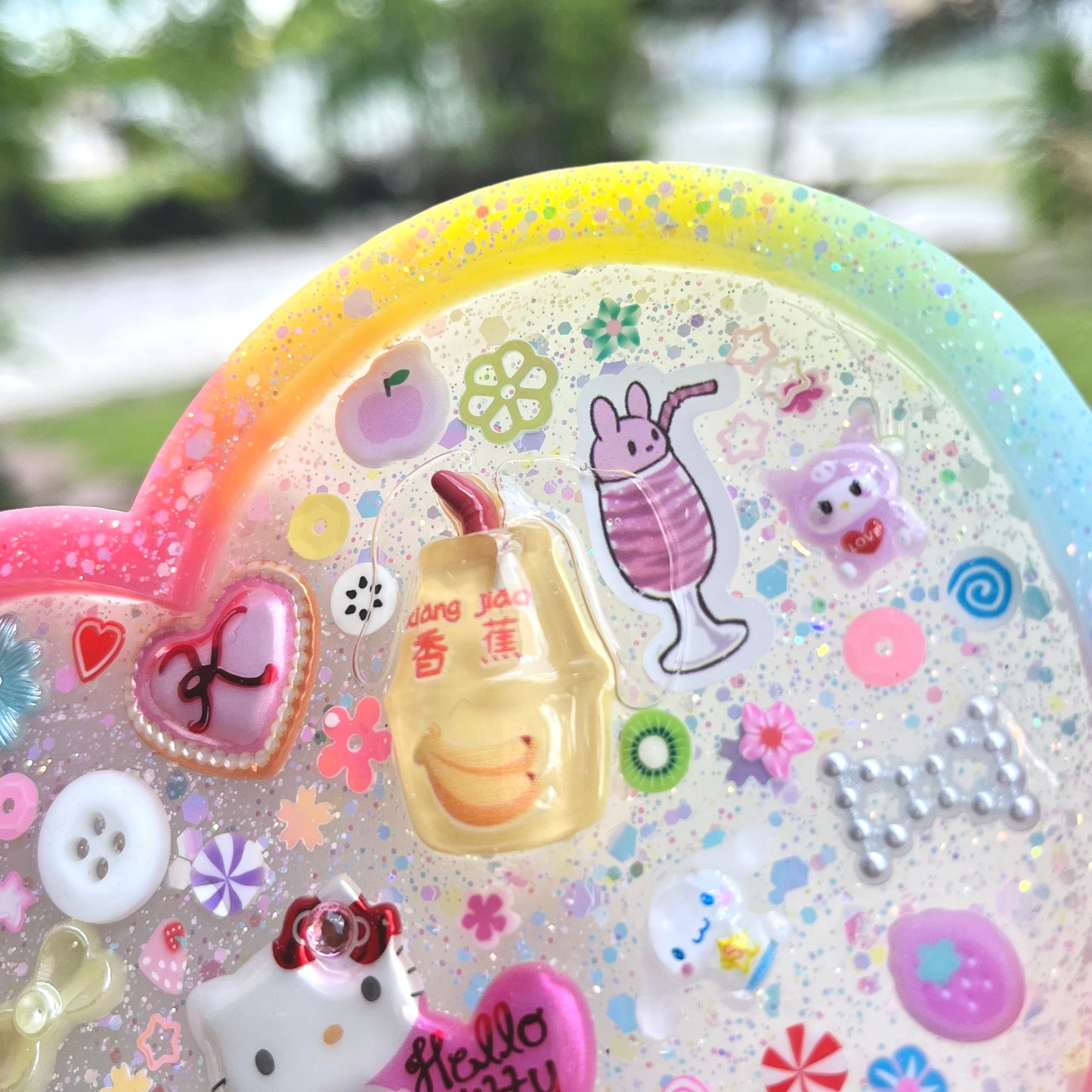 Y2K Rainbow Deco Jewelry Tray | Y2K Collection | kitty, bunny, heart, domi, flowers, stickers FJA Crafts