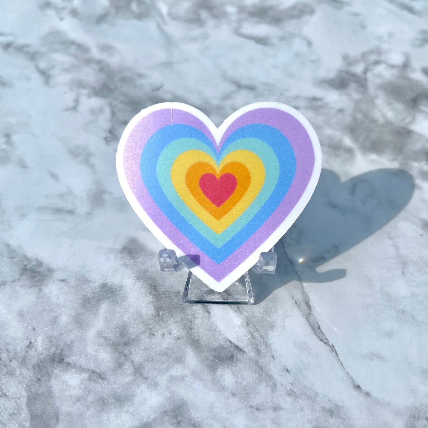 Luv U Lots Rainbow Sticker | Retro Hearts FJA Crafts