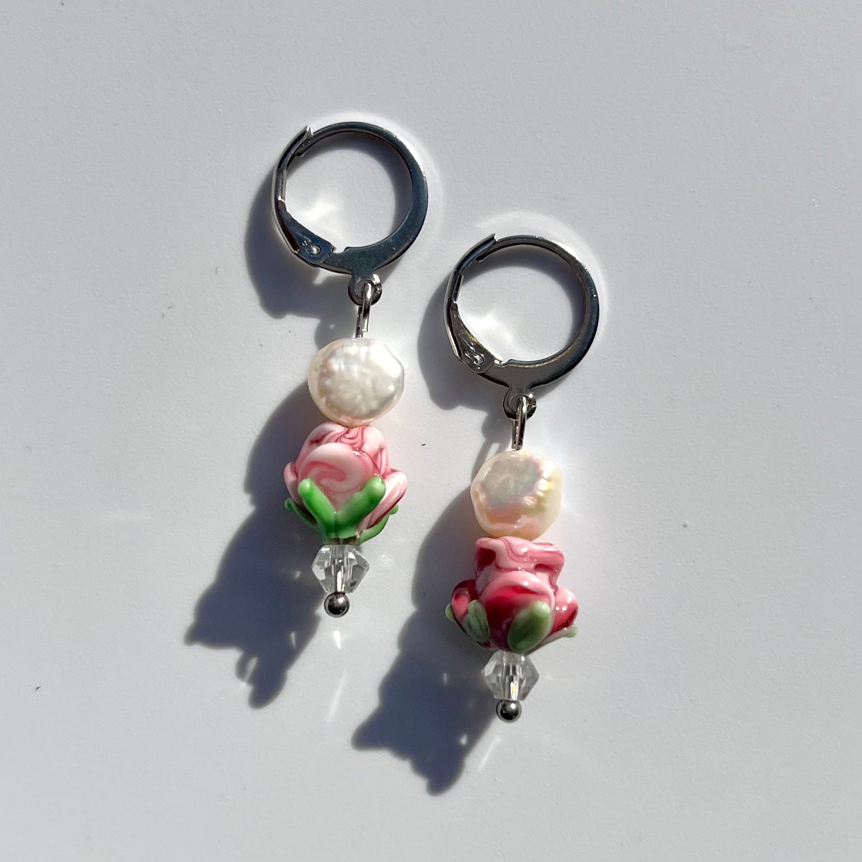 Tulips & Roses Flower Dangle Earrings | Au Naturel Collection FJA Crafts